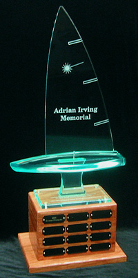 Acrylic Laser perpetual sailing trophy, 12 plates